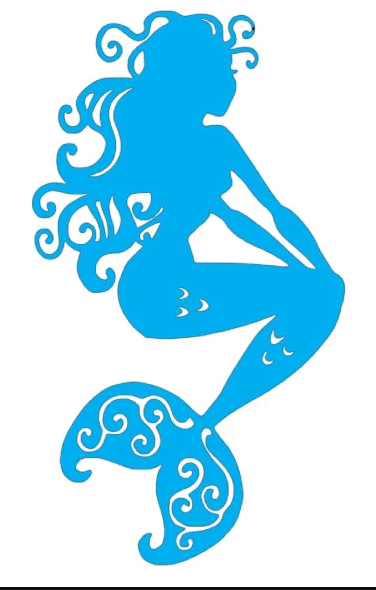 DirtPrincessDesigns Mermaid Curly Vinyl Decal Custom Designs  auto decal window sticker sticker accessories car accessories