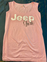 DirtPrincessDesigns Pink Jeep Girl Tank Top M Custom Designs  auto decal window sticker sticker accessories car accessories