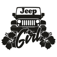 DirtPrincessDesigns Vehicle Decor Hibiscus JeepGirl Vinyl Decal Custom Designs  auto decal window sticker sticker accessories car accessories